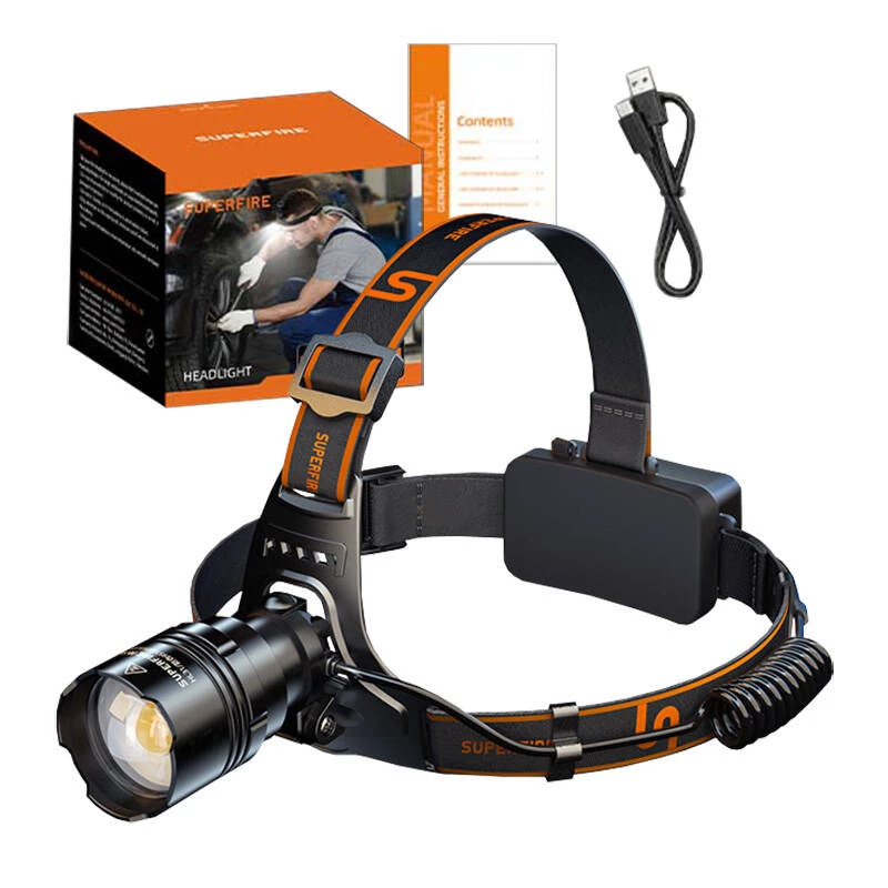 Lampada frontale LED ricaricabile Superfire HL31 Type-C 3000 lumen