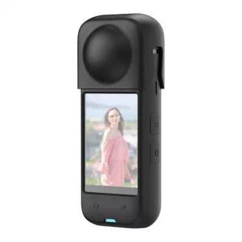 Custodia protettiva in silicone Puluz per Insta360 X4 — nero, design robusto