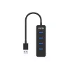 UNITEK uHUB Q4 USB 3.2 Gen 1 (3.1 Gen 1) Type-A 5000 Mbit/s nero