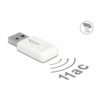 Scheda di rete WLAN DeLOCK 12770 USB 5000 Mbit/s wireless bianca