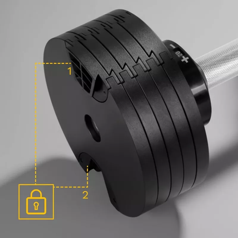 Manubrio in ghisa regolabile Rebel Active 36 kg, incrementi automatici da 2 kg