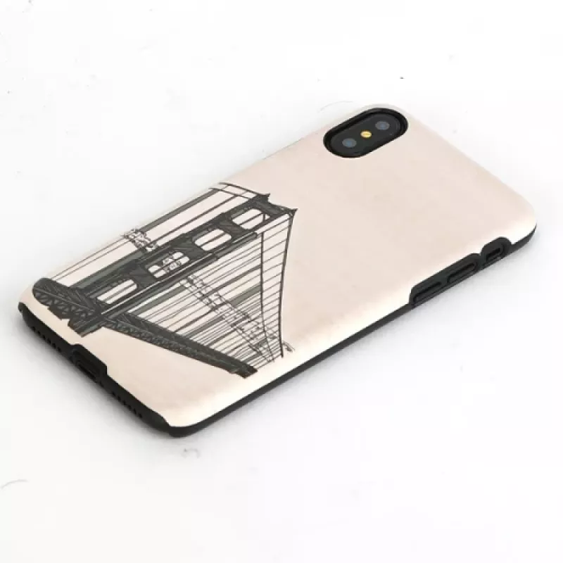 Custodia per cellulare man and wood per iPhone X/XS, design Handbrücken, nero