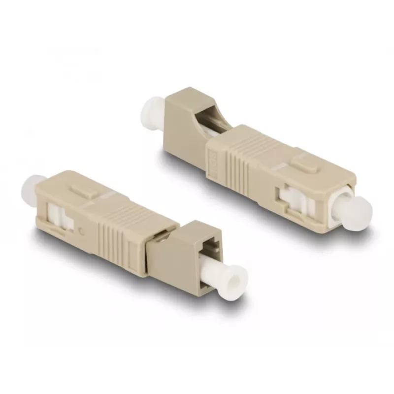 Giunto ibrido per fibra ottica DeLOCK SC simplex maschio su LC simplex femmina beige