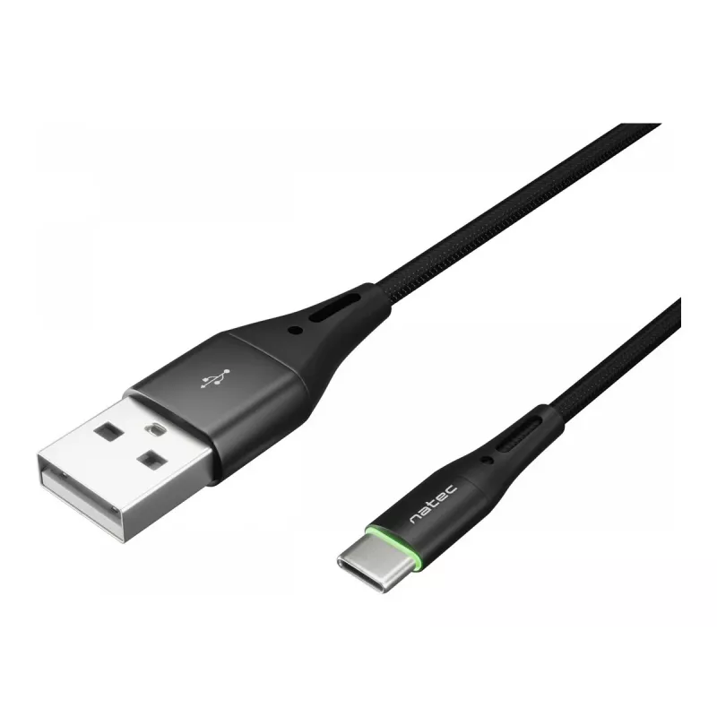 Cavo NATEC USB-C/A 2.0 1 m dritto LED nero nylon