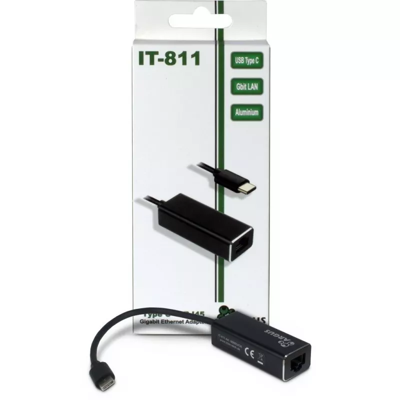 Inter-Tech Argus IT-811 - adattatore di rete - USB-C - Gigabit Ethernet - nero (88885438)