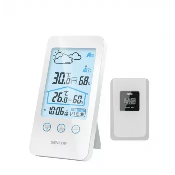 Stazione meteo Sencor SWS 3000 W con stazione di ricarica e sensore wireless, bianco
