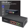 Switch Ethernet PoE QOLTEC 52296 — 4x porte RJ45 PoE, 1x RJ45 uplink
