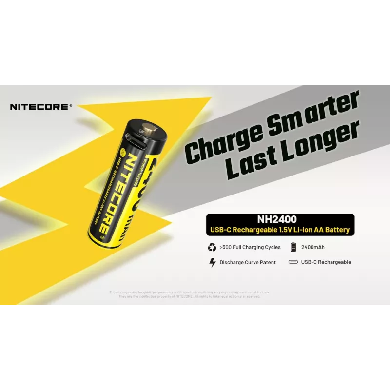 Batteria ricaricabile Li-Ion AA 1,5V Nitecore NH2400 2400mAh - confezione da 4