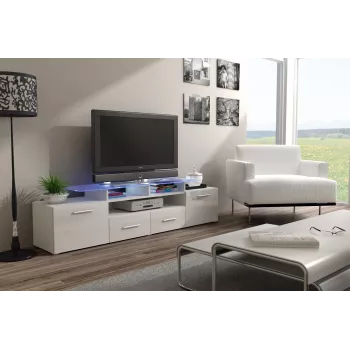Mobile TV Cama EVORA 200 bianco/bianco lucido
