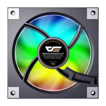 Ventola per case PC 120 mm Darkflash DM20 nero, connettore 3 pin, flusso d'aria standard
