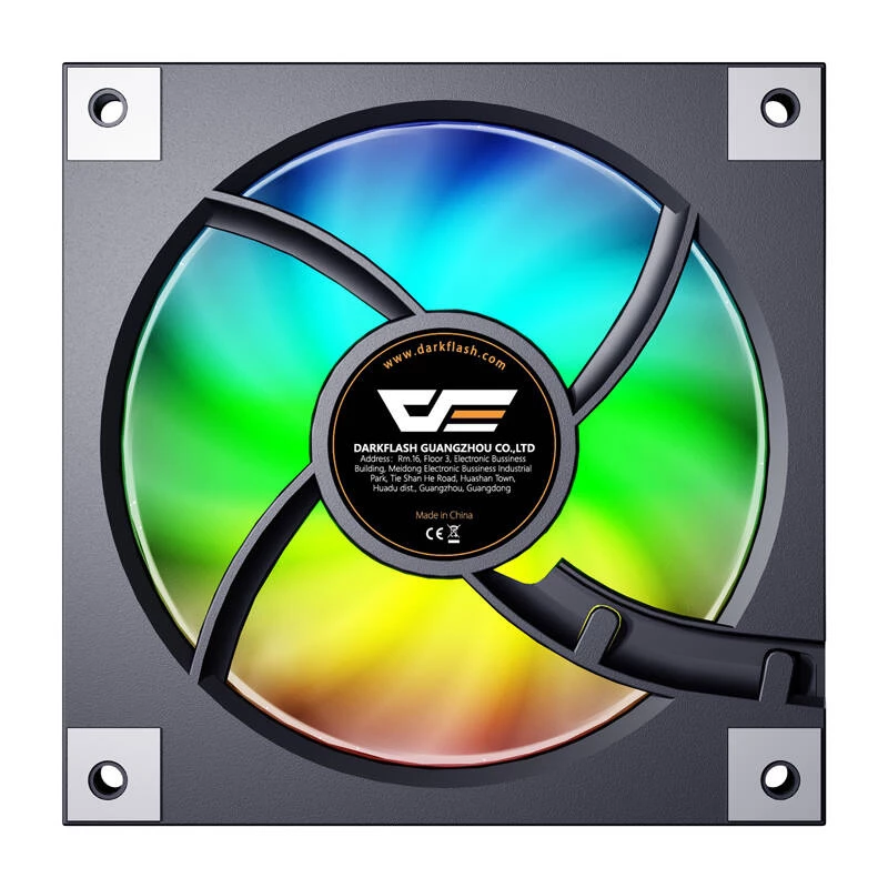 Ventola per case PC 120 mm Darkflash DM20 nero, connettore 3 pin, flusso d'aria standard