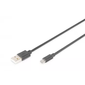 Cavo di collegamento Assmann USB 2.0. Type-A - Micro B M/M. 3,0m. Conforme USB 2.0. UL. nero (AK-300110-030-S)