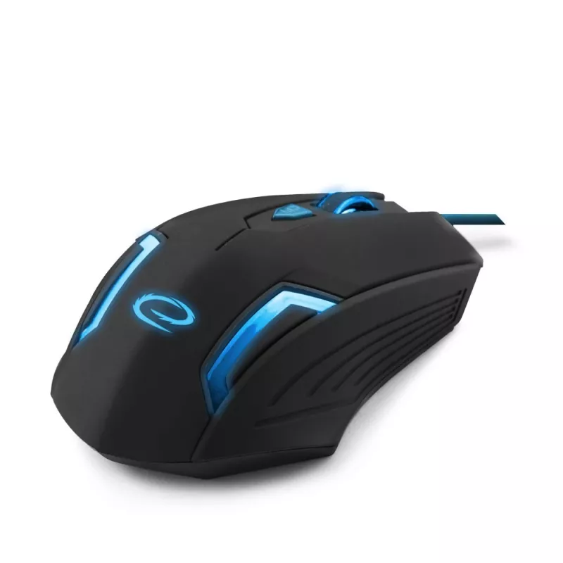Esperanza MX205 FIGHTER - mouse - USB - blu - mouse - ottico - 6 tasti - nero