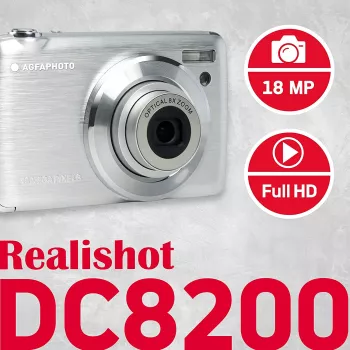 Agfa Photo DC8200 argento + custodia + scheda SD 16 GB