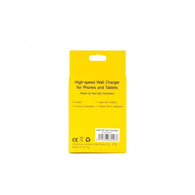 Caricabatterie UleFone 66W — alimentatore USB rapido per dispositivi portatili, modello UF-CHAR-66WR