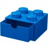 Cassetto da scrivania LEGO 4, scatola contenitore blu, con stud