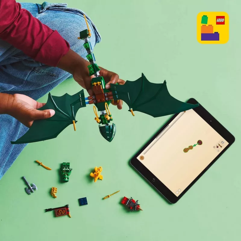 Giocattolo da costruzione LEGO NINJAGO 71829 Drago della foresta verde di Lloyd, 128 pezzi, 2 minifigure, da 6 anni