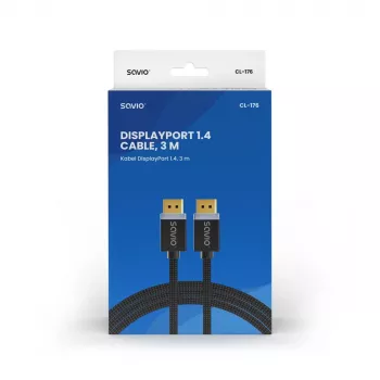 Cavo SAVIO DISPLAYPORT (M) - DISPLAYPORT (M), V1.4, 3 m, CL-176