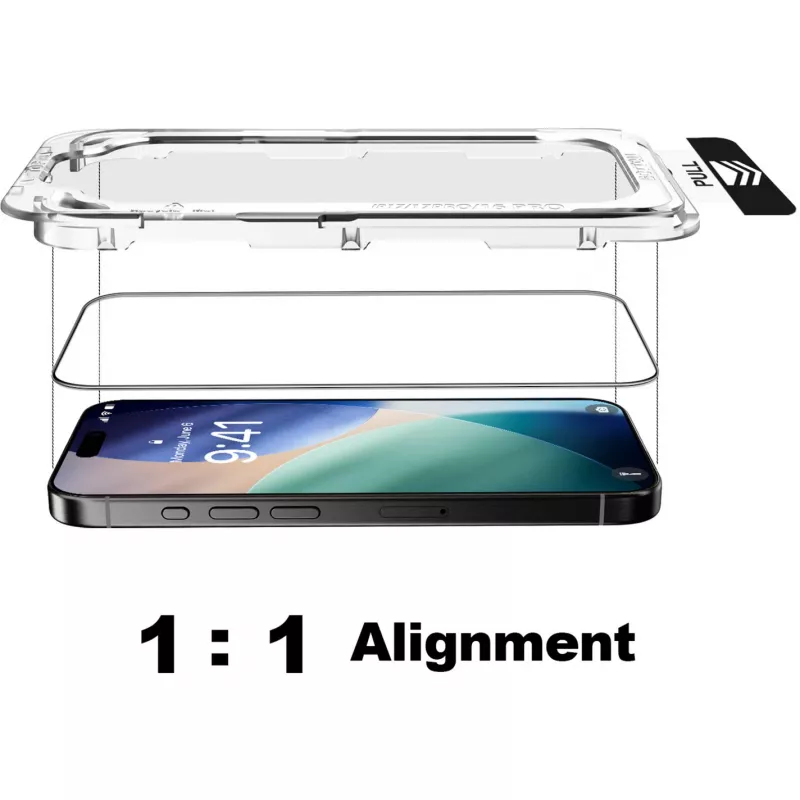 Nevox NEVOGLASS 3D 2550 vetro protettivo per iPhone 17 Air, con Easy App, trasparente