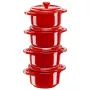 Staub Mini Cocotte rotonda, 4 pezzi - 200 ml, rosso