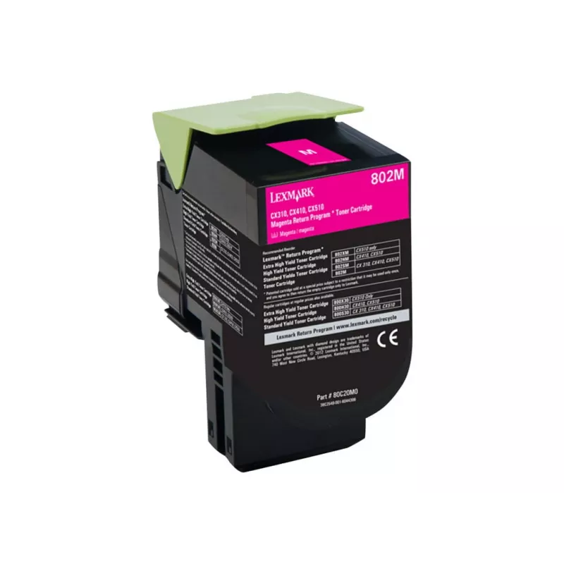 Lexmark 802M cartuccia toner del programma di restituzione (80C20M0), magenta, 1000 pagine