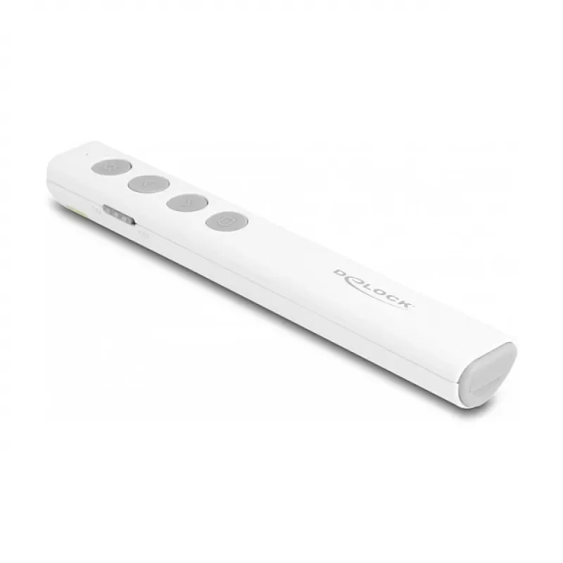 DeLOCK presenter laser USB bianco wireless con ricevitore USB RF Nano