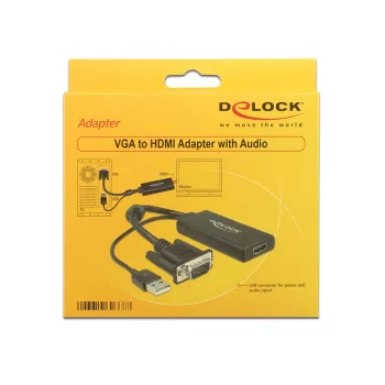 Cavo DeLOCK 0,25 m VGA+USB2.0-A/HDMI