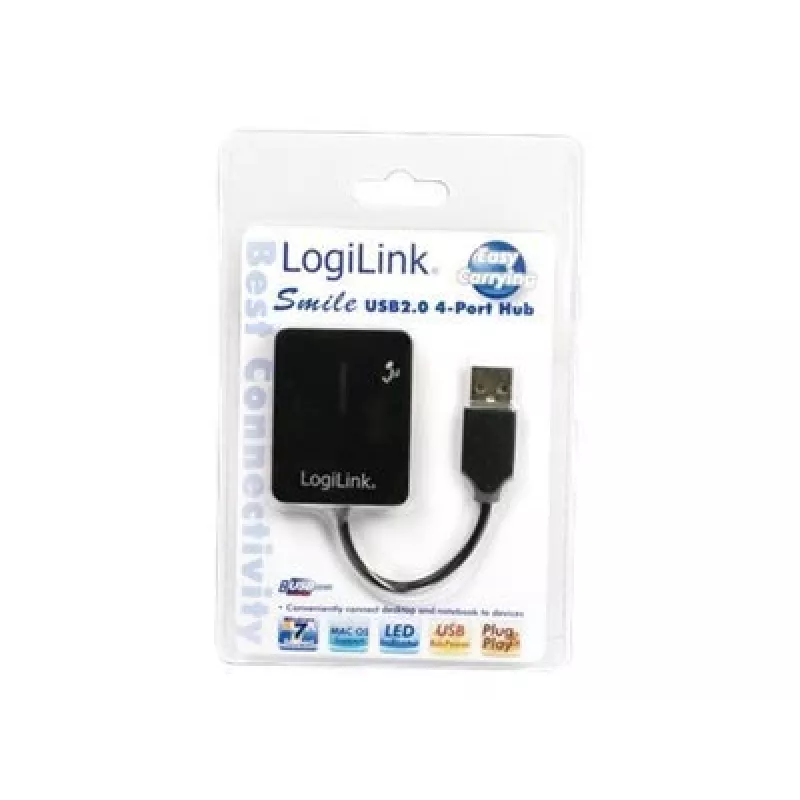 Hub USB LOGILINK UA0139 – 4 porte USB 2.0, 480 Mbit/s, nero