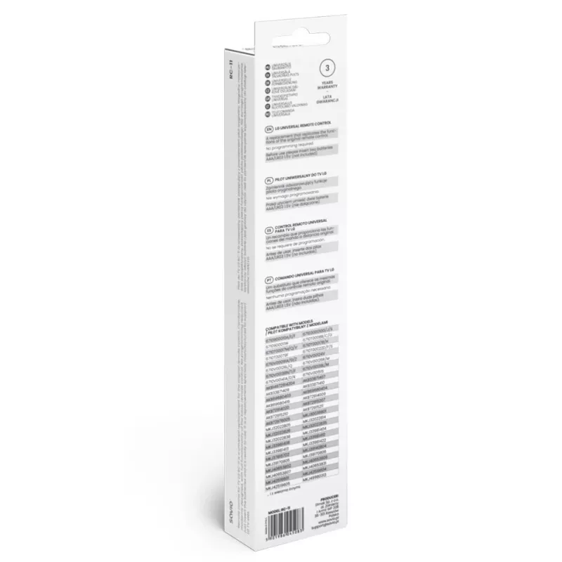 Telecomando a infrarossi SAVIO RC-11 per TV LG, nero, portata 10 m, supporta 1 dispositivo