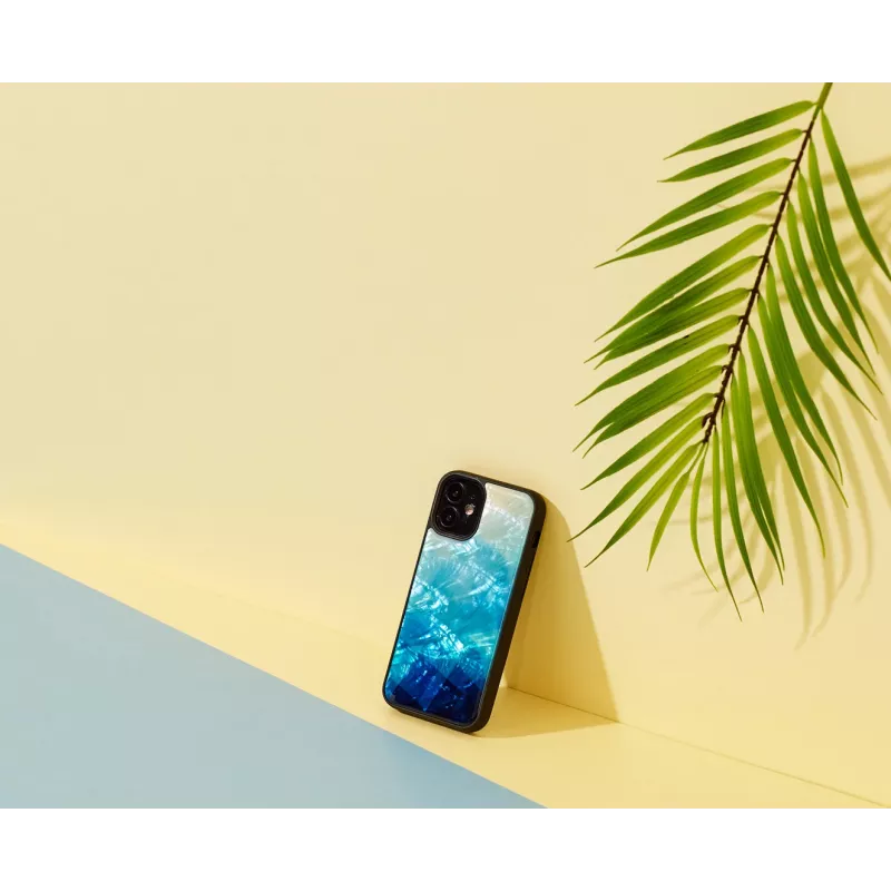 Custodia protettiva iKins per Apple iPhone 12 mini — blue lake con dettagli neri