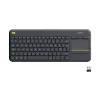 Logitech Wireless Touch Keyboard K400 Plus - tastiera - wireless - 2.4 GHz - svizzera - nero