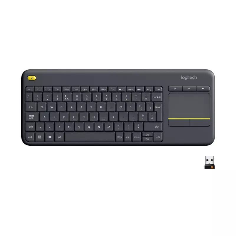 Logitech Wireless Touch Keyboard K400 Plus - tastiera - wireless - 2.4 GHz - svizzera - nero
