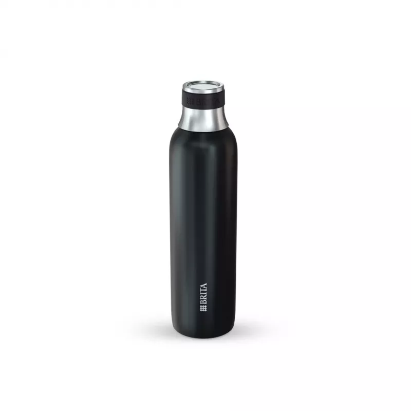 Bottiglia per carbonazione BRITA 650 ml, acciaio inox, nera, lavabile in lavastoviglie