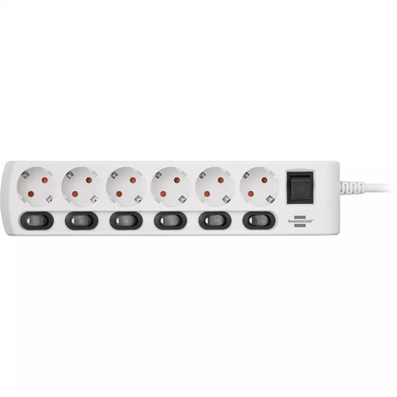 Brennenstuhl 1153110126 Prolunga 2 m 6 prese AC per interni bianco (1153110126)