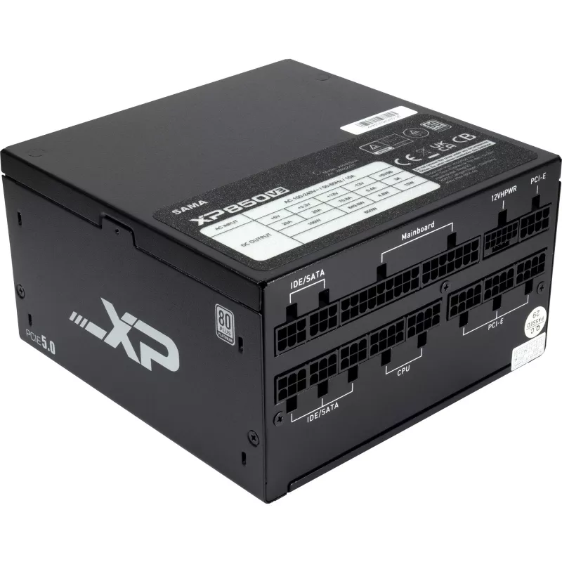 SAMA XPH-850A, alimentatore PC 1x 12 pin High Power GPU, 3x PCIe, cable management, 850 Watt