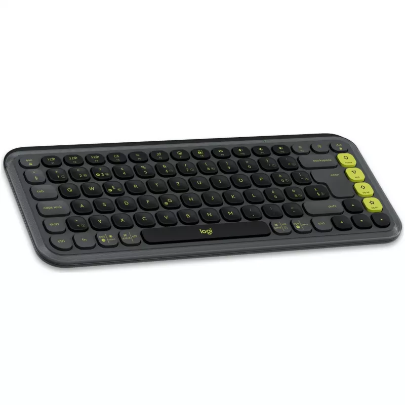 Logitech POP ICON COMBO Swiss, grafite/verde, Bluetooth, Swiss, 920-013275