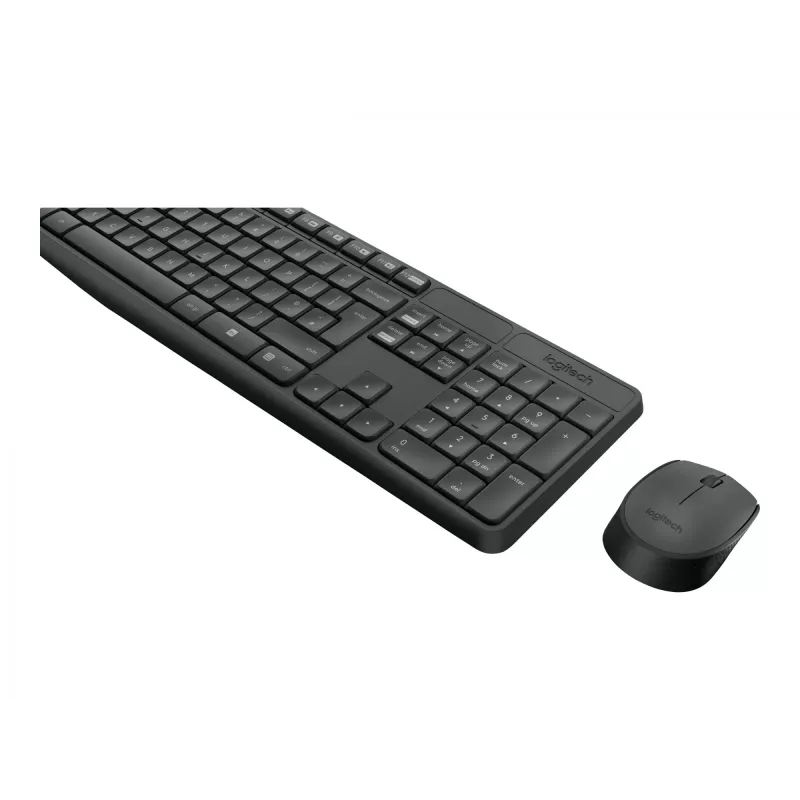 Logitech MK235 set tastiera e mouse wireless durevole in grigio