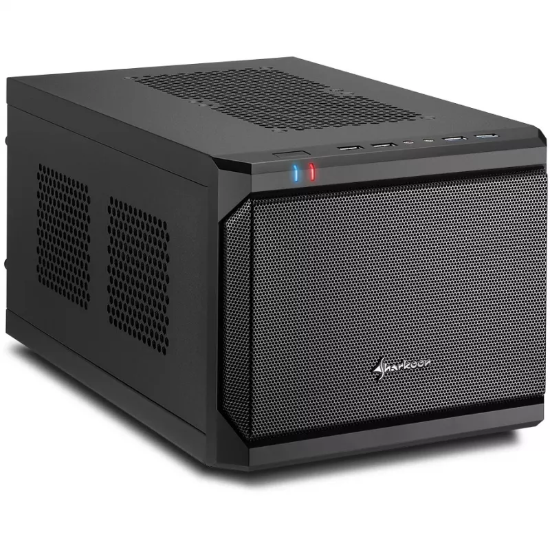 Sharkoon QB One nero - Midi/Minitower ITX, Mini-ITX 3,5 - Alimentatore PC/server dissipatore - USB, USB 2.0, USB 3.0