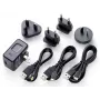 Alimentatore Tascam PS-P520U, universale da interno 100–240V a 5V 2A, coassiale/Micro-USB/USB-C, nero