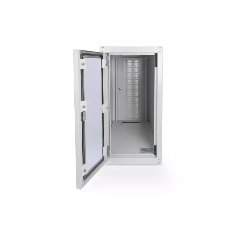 Digitus Case per computer con porta in vetro, su rotelle, con serratura, con feritoie di ventilazione