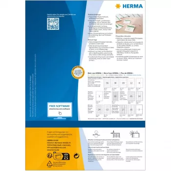 Etichette robuste HERMA A4 52,5x93,5 mm bianco carta non adesiva 1200 pezzi