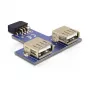 DeLOCK 9 poli 2,54 mm 2 x USB 2.0 1 x 9 poli 2,54 mm nero blu argento