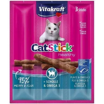 Vitakraft CatStick Mini snack per gatti con passera e Omega-3, 3 pz.
