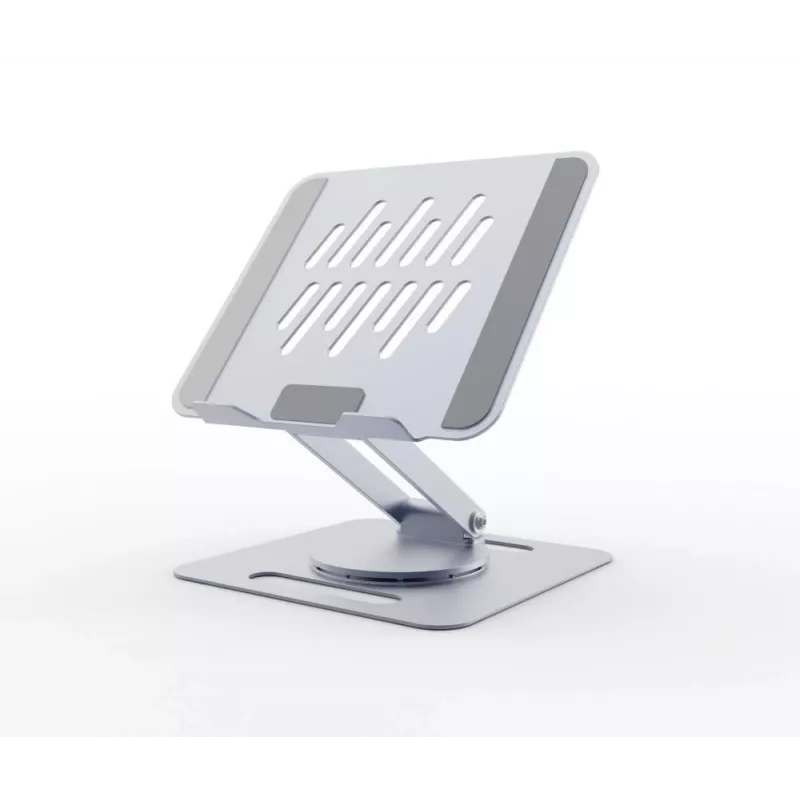 Supporto rialzato per notebook GEMBIRD NBS-DR1-01 – base girevole, regolabile in altezza, grigio space