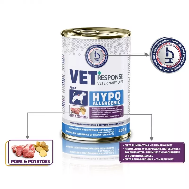 VET RESPONSE Ipoallergenico Maiale - umido per cani - 400 g