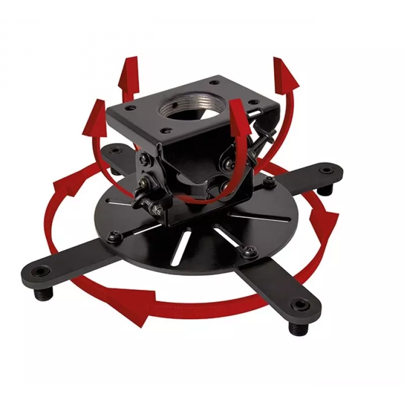 Supporto a soffitto per proiettore B-TECH BT899-XL — supporto a soffitto, capacità 25 kg, nero