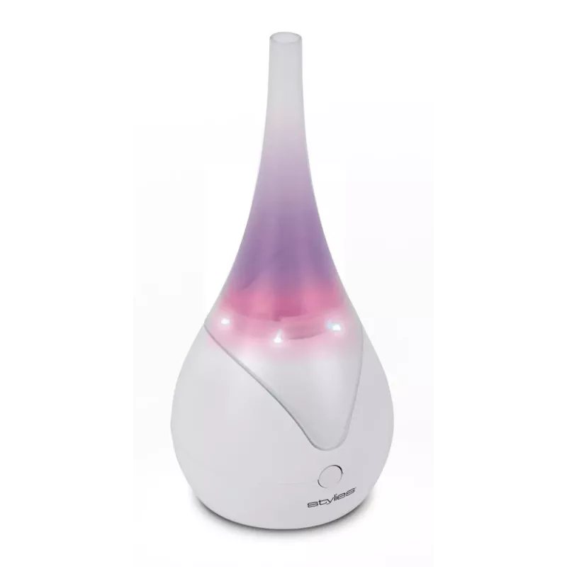 Stylies Luna COP000846 diffusore di aromi a ultrasuoni, luce LED che cambia colore, modalità notte, spegnimento automatico, 100 x 100 x 234 mm, bianco