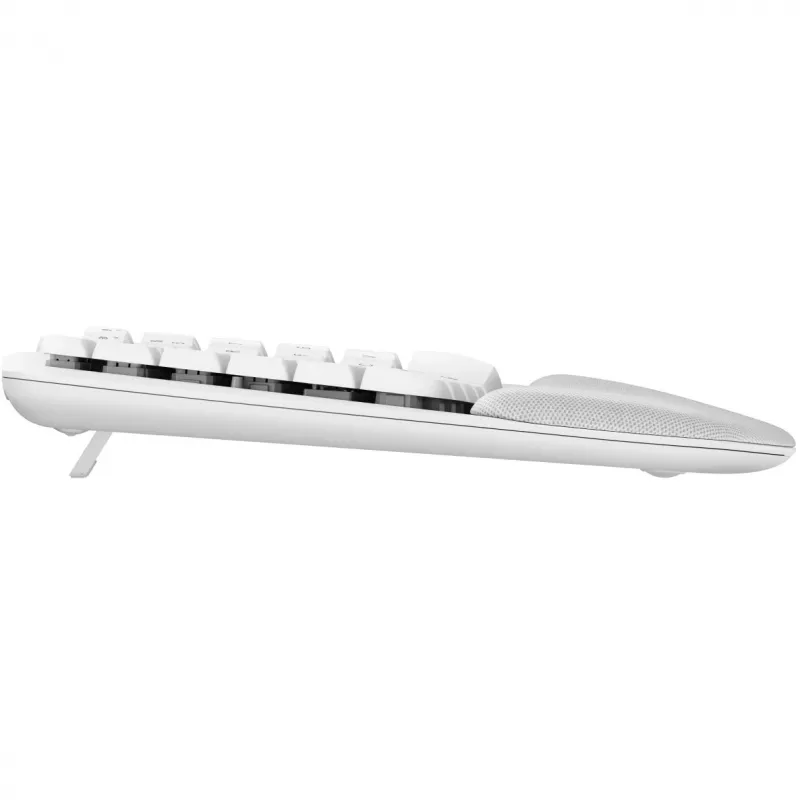 Tastiera Logitech Wave Keys con poggiapolsi imbottito wireless Bluetooth LE QWERTY bianco sporco (PAN)