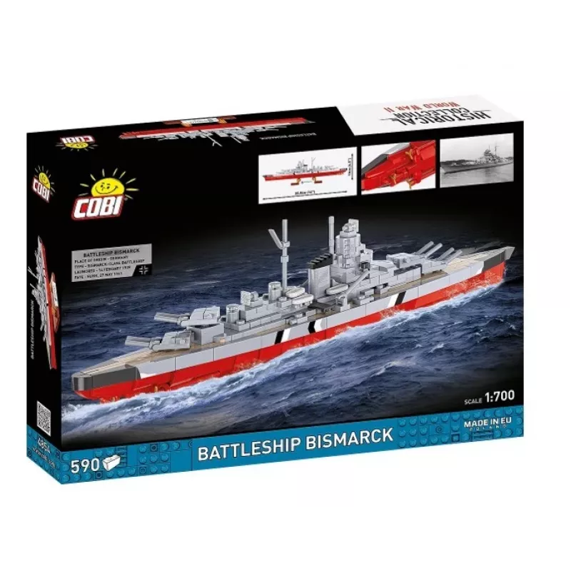 Kit Cobi corazzata Bismarck modello, 590 pezzi
