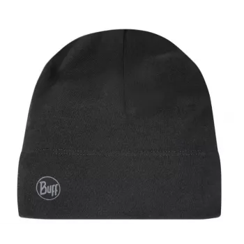 Cappello Beanie Buff Merino Midweight — Solid nero, taglia unica, lana merino, autunno/inverno, sport